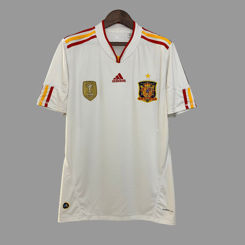 Spain national football team 2010 away white shirt with Adidas branding and Spanish crest